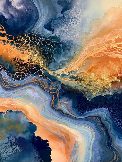 Celestial Flow Abstract Poster. poster