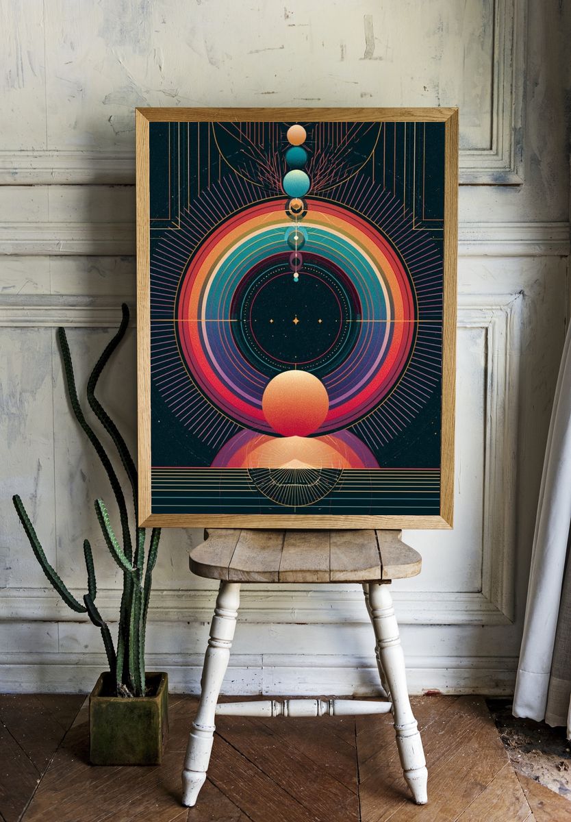 Celestial Orbit Abstract Poster. — room view 1