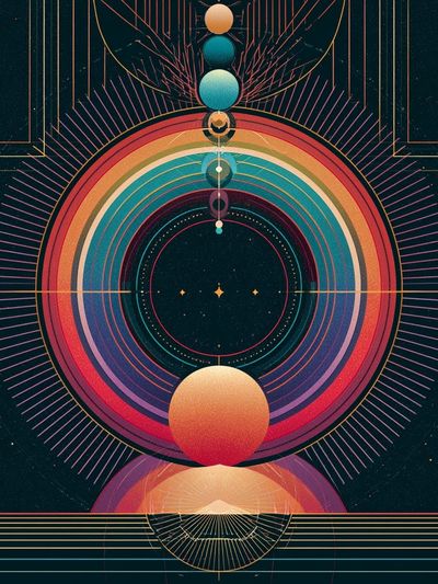 Celestial Orbit Abstract Poster. poster print