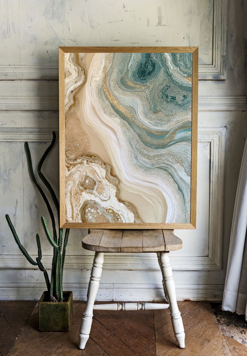 Coastal Agate Abstract Print. room preview