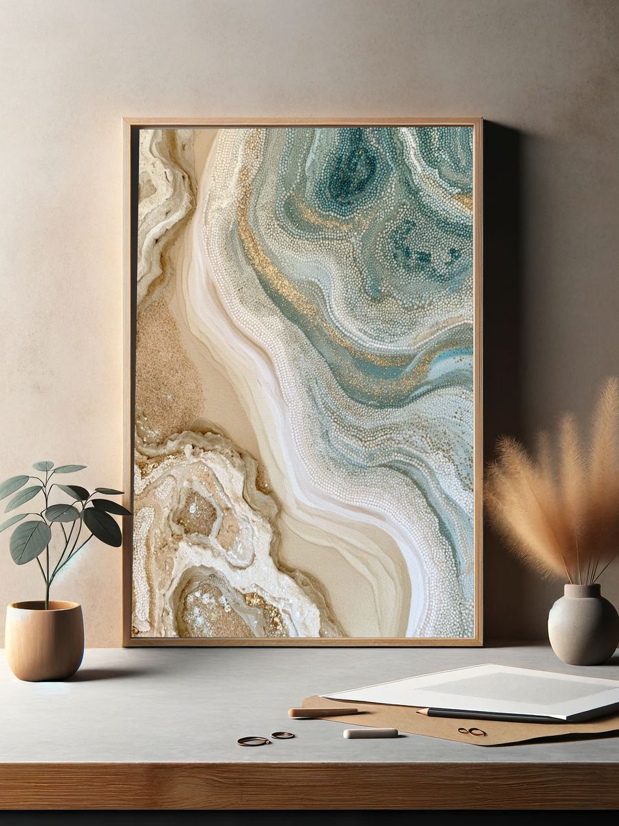 Coastal Agate Abstract Print. — room view 2