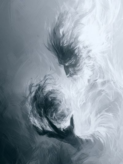 Ethereal Faces Abstract Print. poster