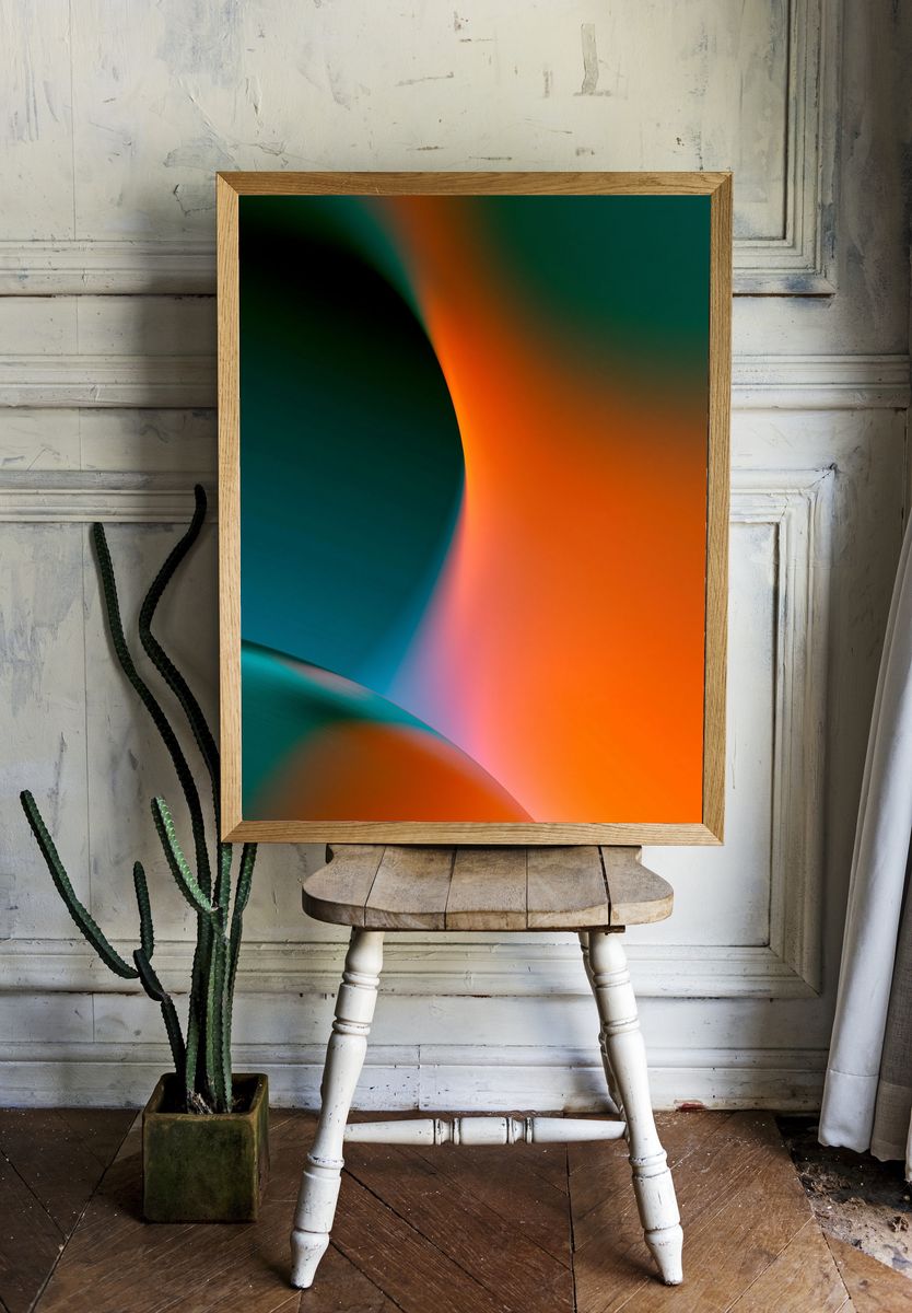 Neon Gradient Abstract Poster. — room view 1