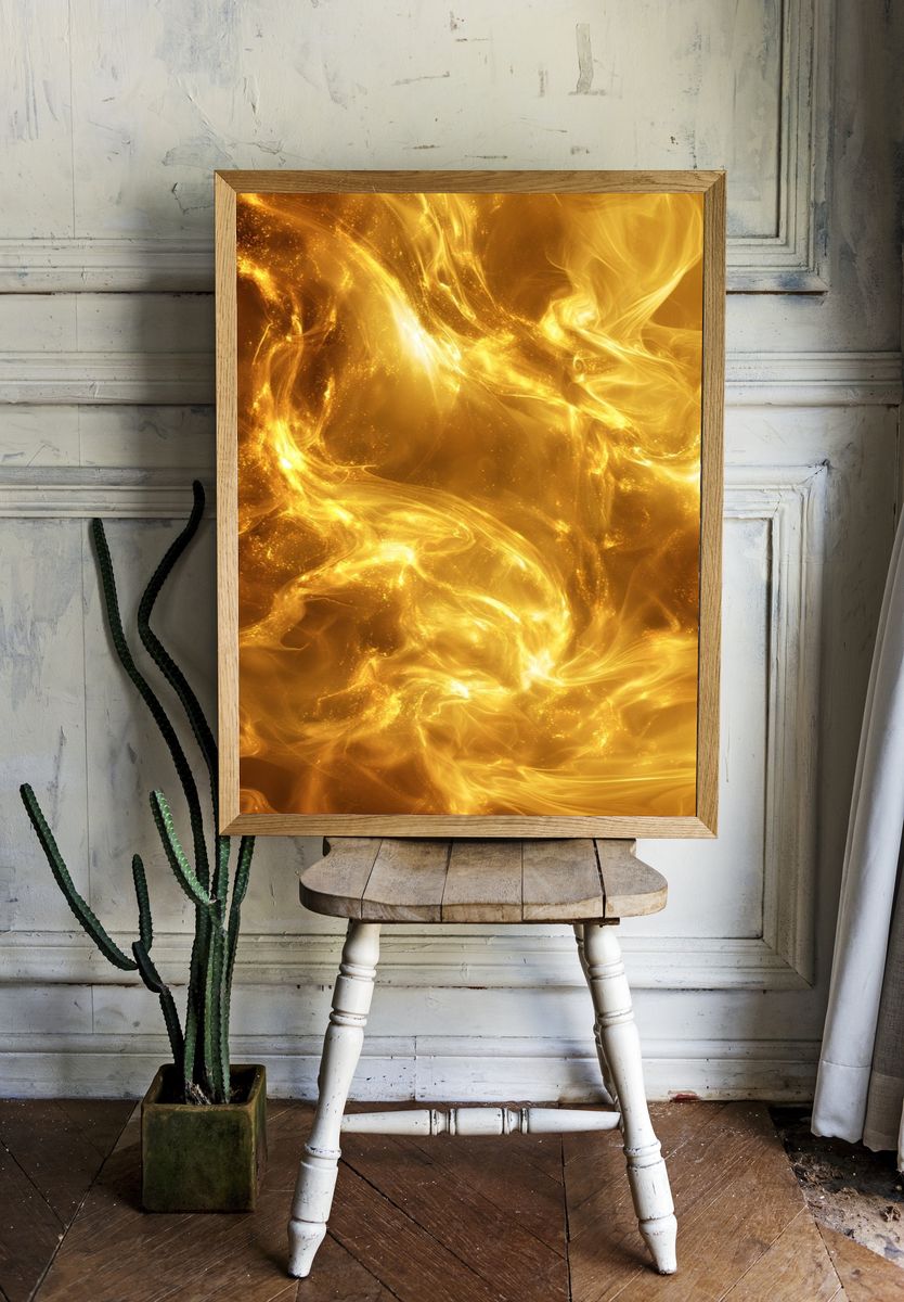 Golden Light Abstract Poster room preview