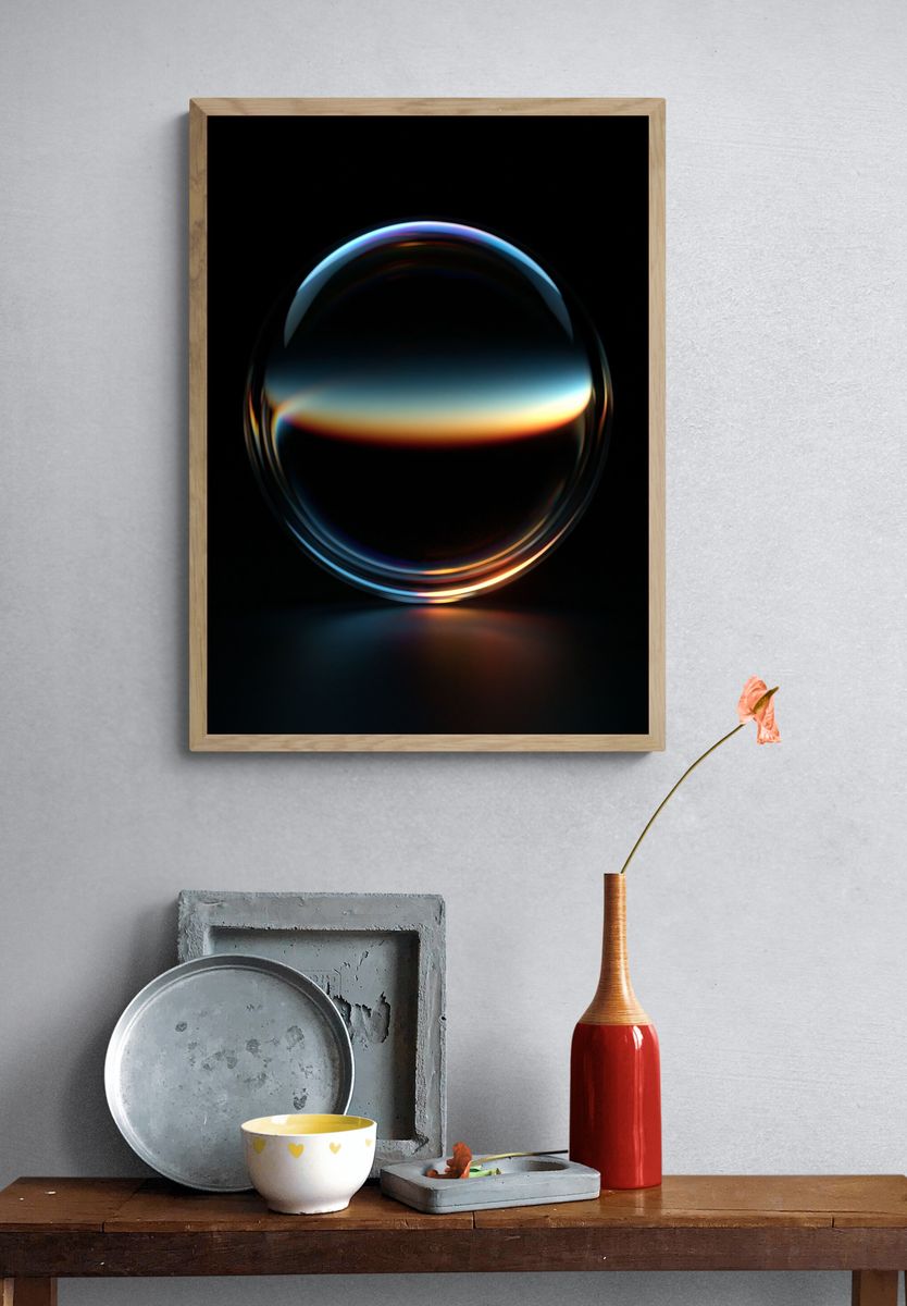 Prismatic Orb Abstract Poster. — room view 3