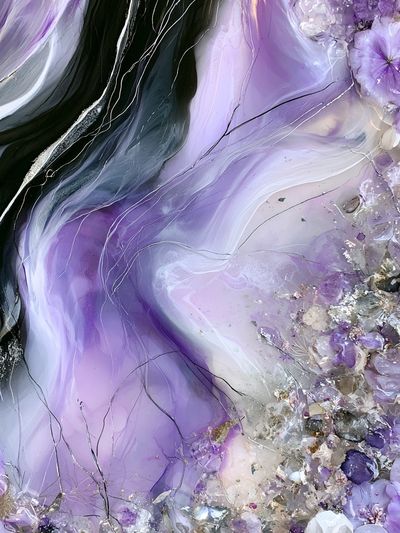 Lavender Crystal Bloom Abstract Poster. poster