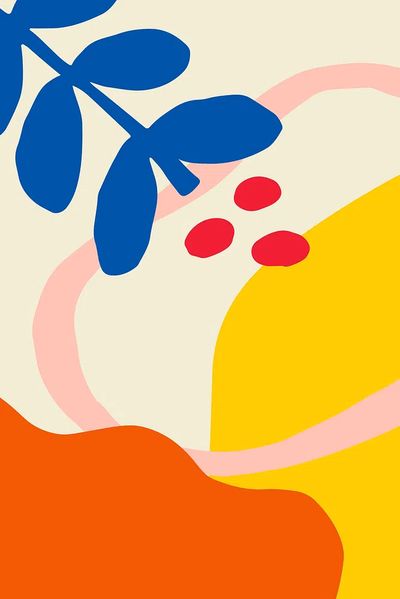 Bright colorful flower patterned poster. poster print