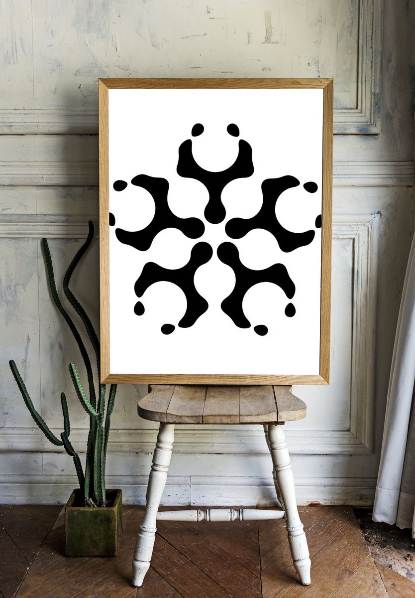 Black Symmetry Abstract Poster. — room view 1