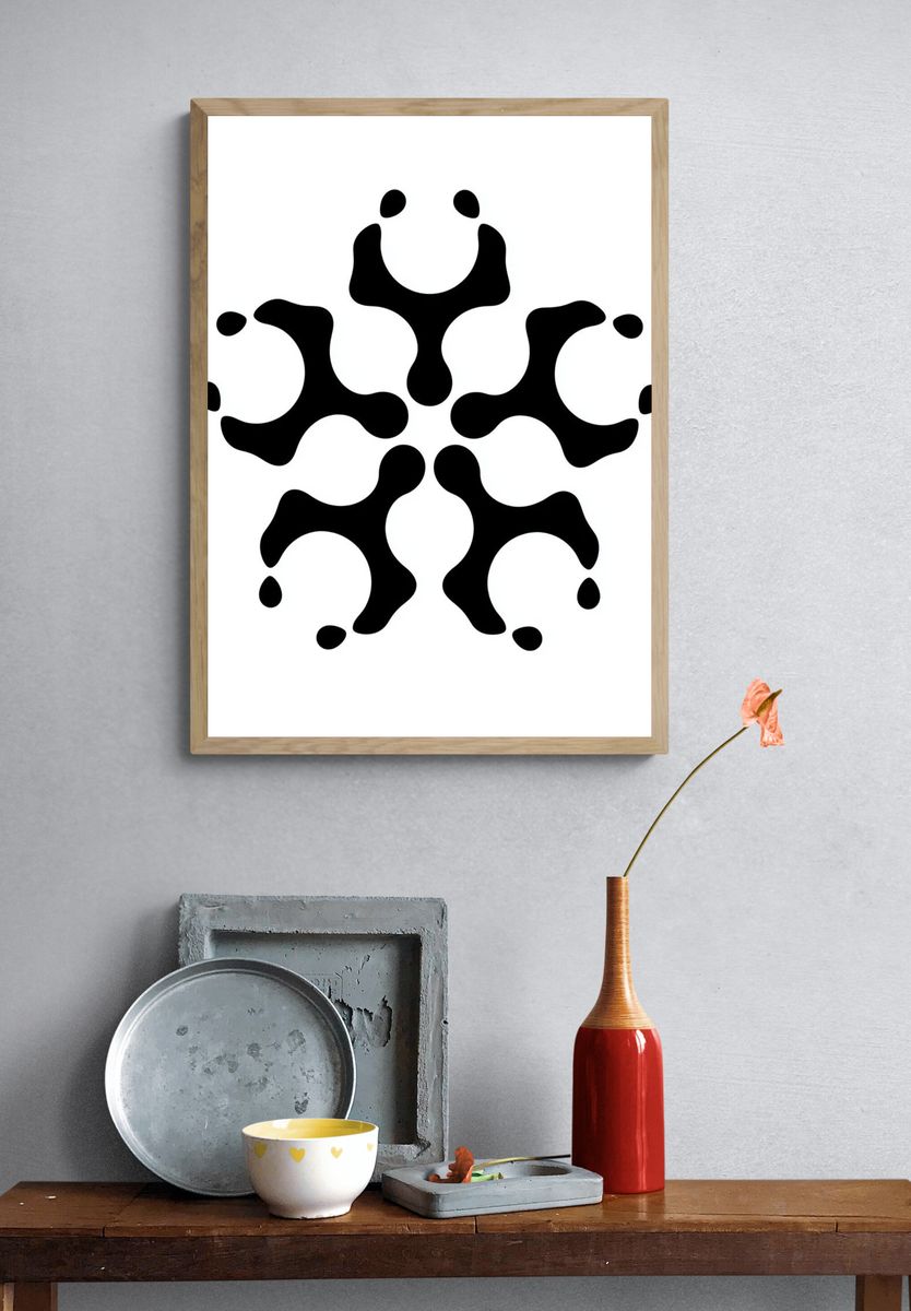 Black Symmetry Abstract Poster. — room view 3