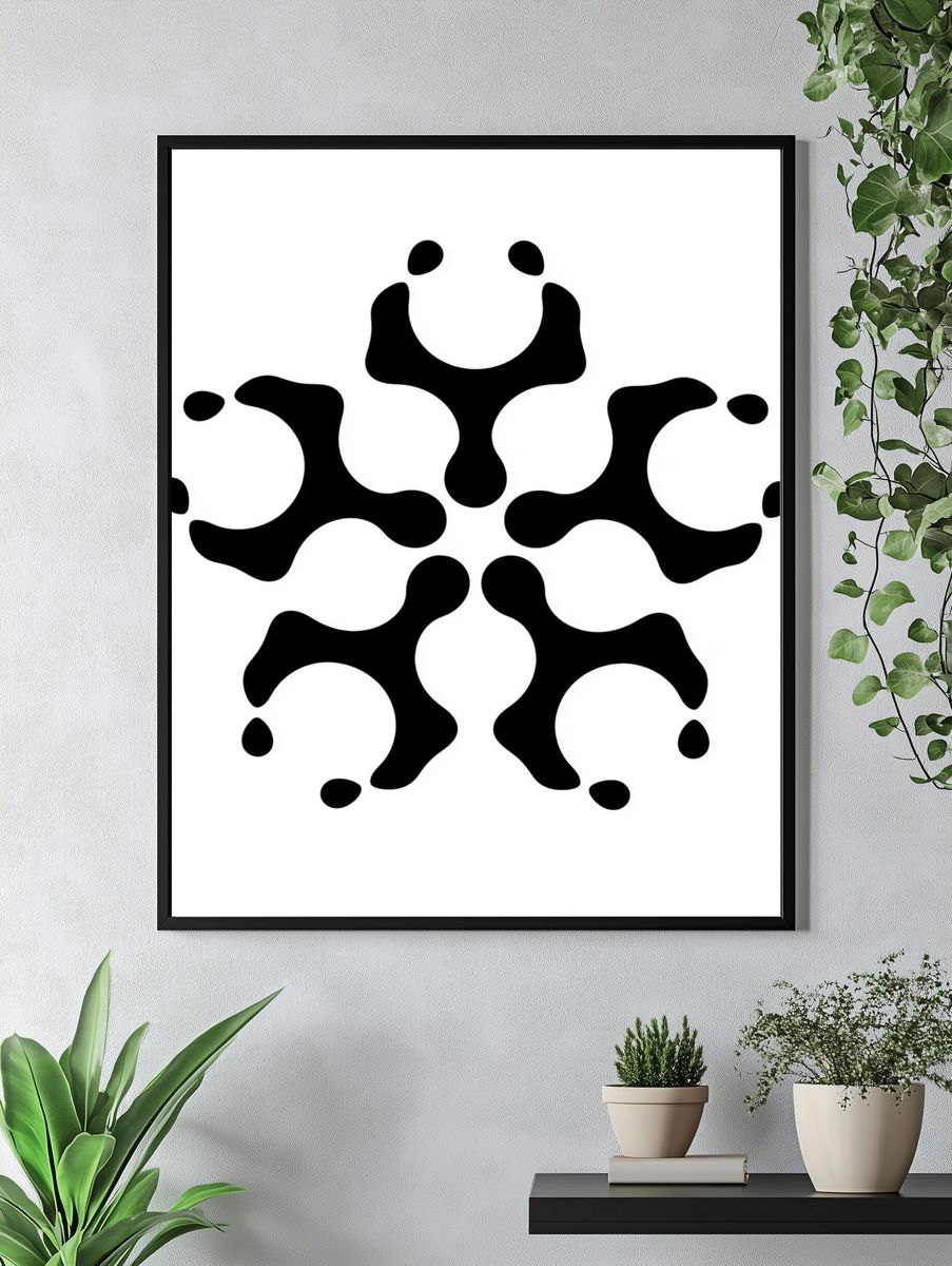 Black Symmetry Abstract Poster. — room view 4