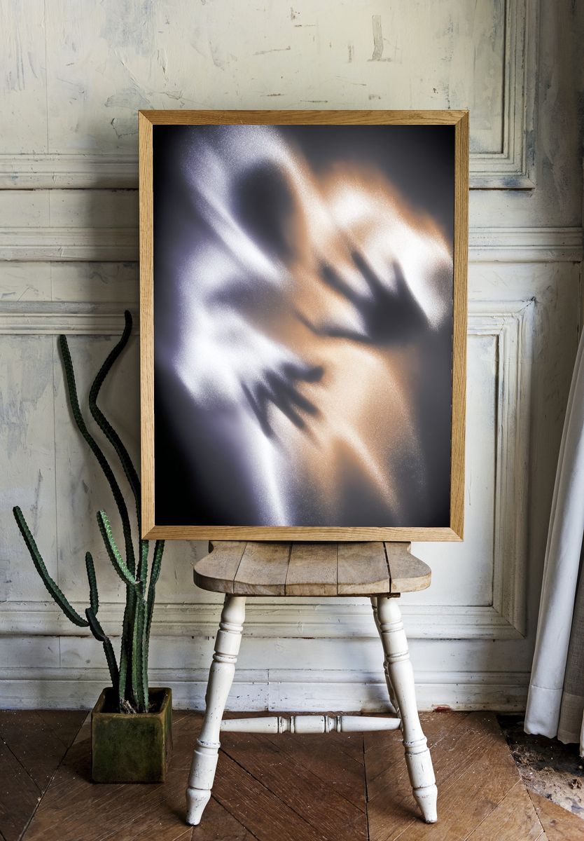 Abstract Light Forms Poster. — room view 1