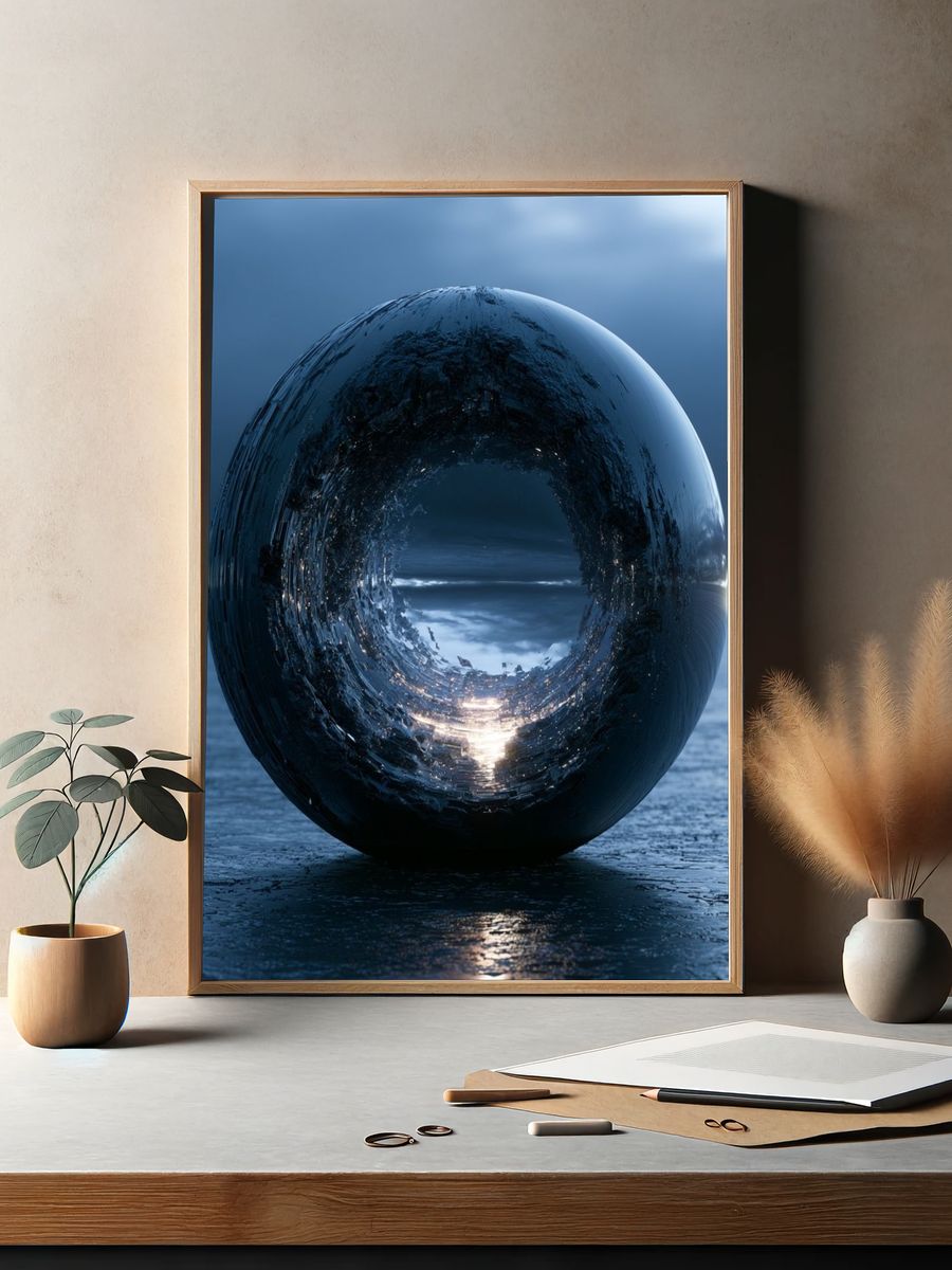 Ocean Sphere Abstract Poster. — room view 2