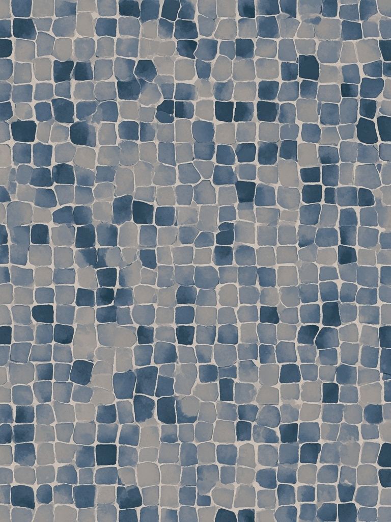 Blue Mosaic Texture Abstract Print. poster detail
