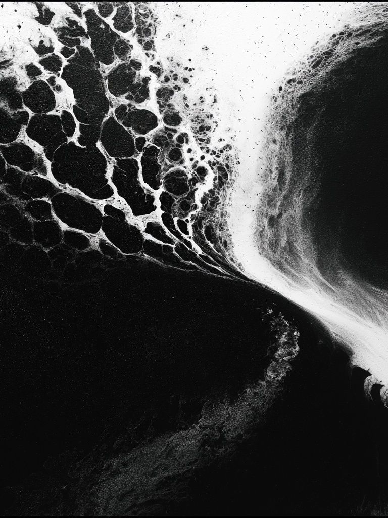 Monochrome Ocean Foam Abstract Print. poster — abstract art