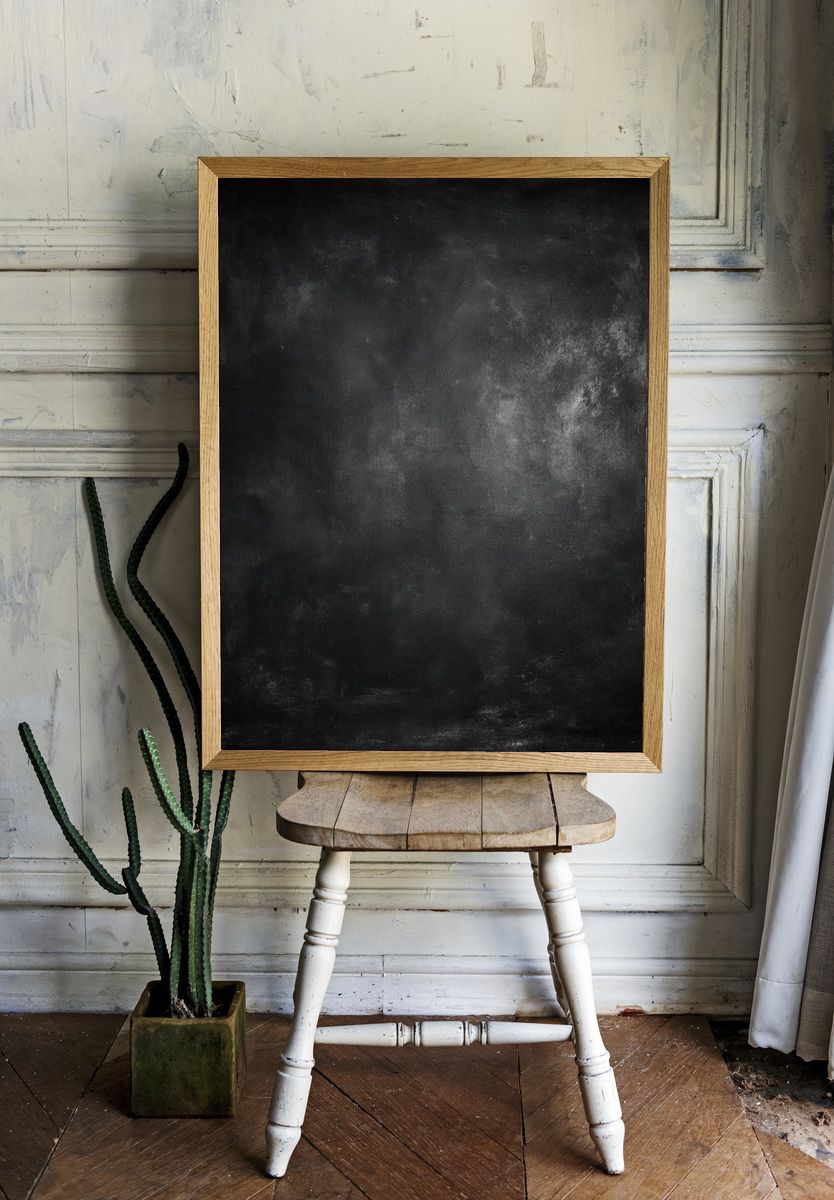 Charcoal Chalk Texture Poster. — room view 1