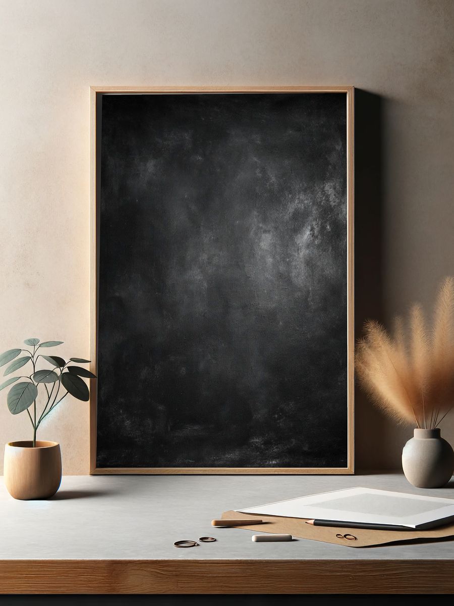 Charcoal Chalk Texture Poster. — room view 2