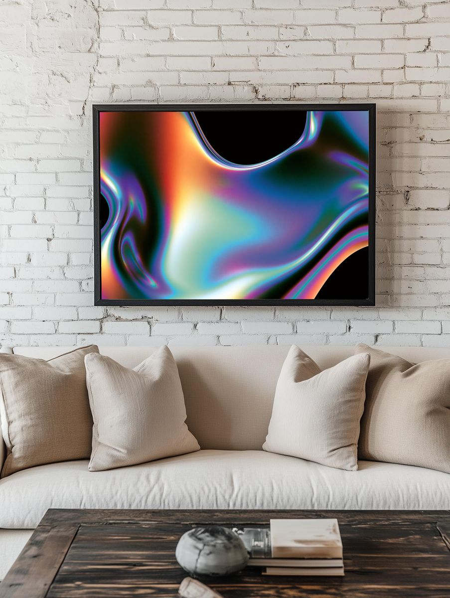 Prismatic Flow Abstract Poster. — room view 1