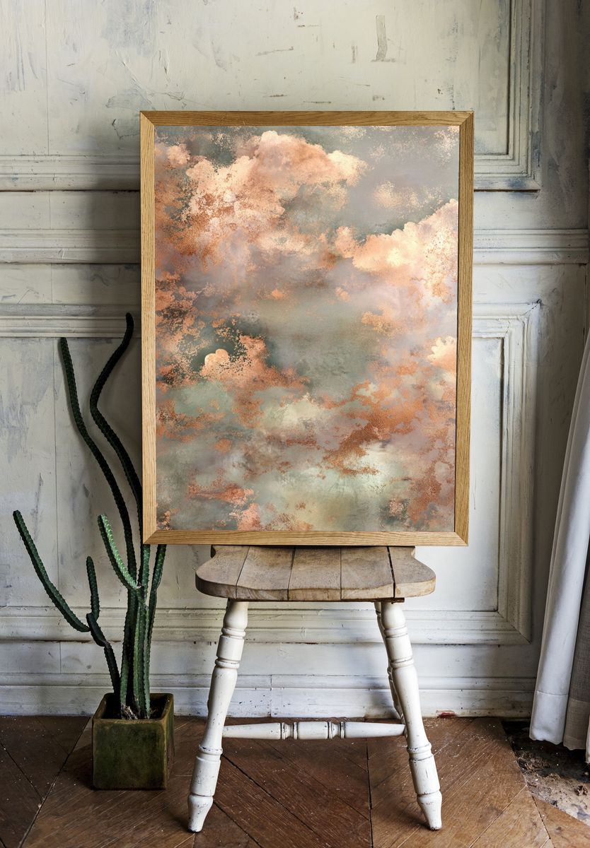 Copper Cloud Abstract Poster. — room view 1