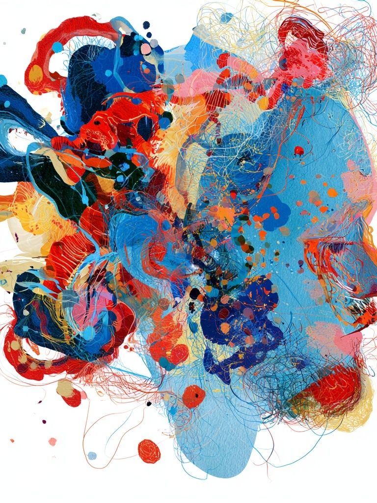 Colorful Abstract Face Poster. poster detail