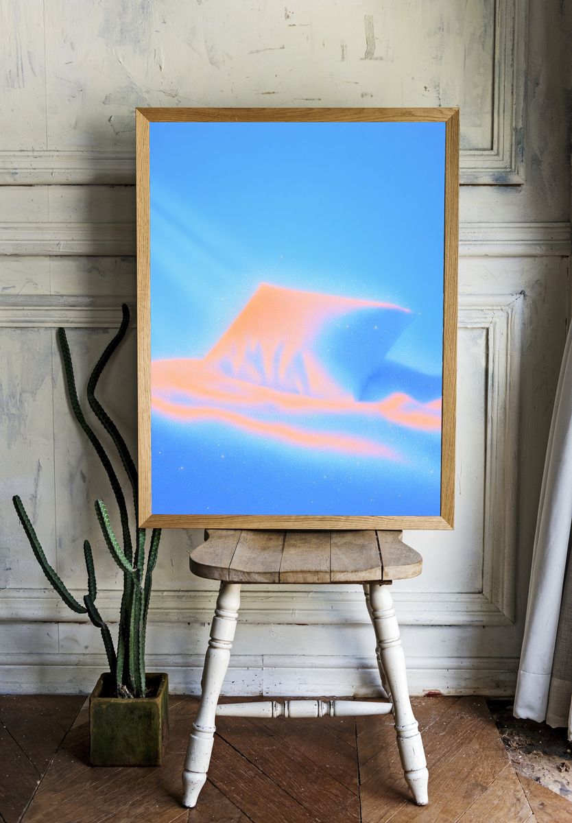 Dreamy Cloudscape Abstract Poster room preview