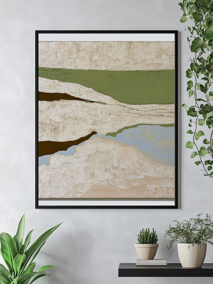 Earthy Horizon Abstract Poster. — room view 4