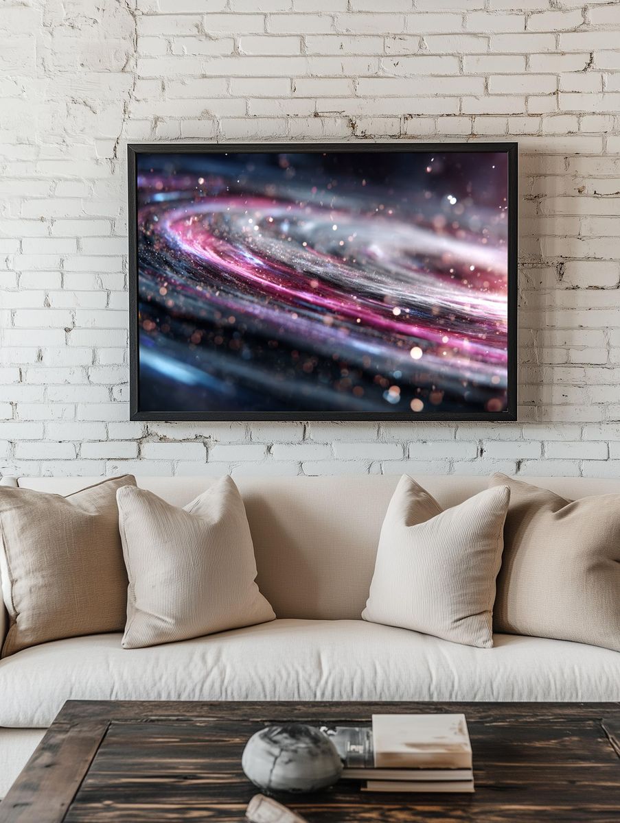 Cosmic Swirl Abstract Poster room preview