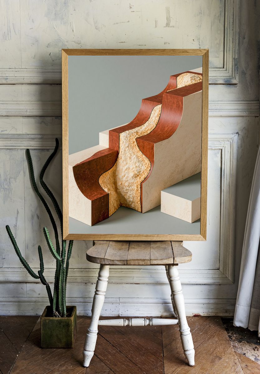 Sculptural Stone Abstract Poster. room preview
