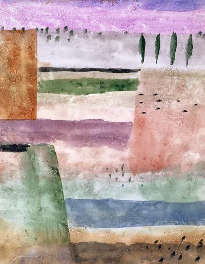 Landscape Poplars (1929) painting high. poster print