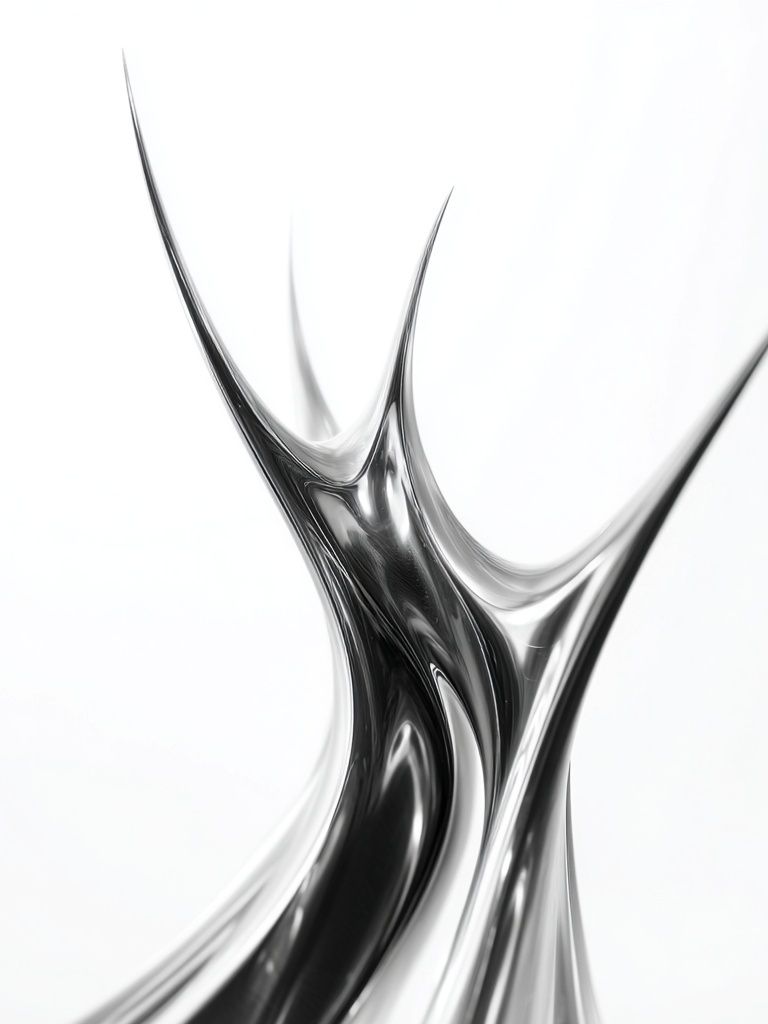Silver Fluid Abstract Poster. poster — abstract art