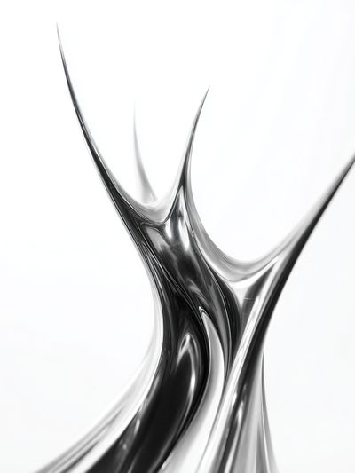Silver Fluid Abstract Poster. poster print