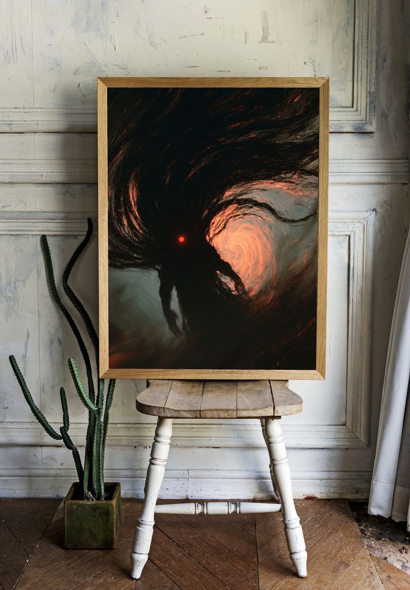 Cosmic Shadow Figure Abstract Print. room preview