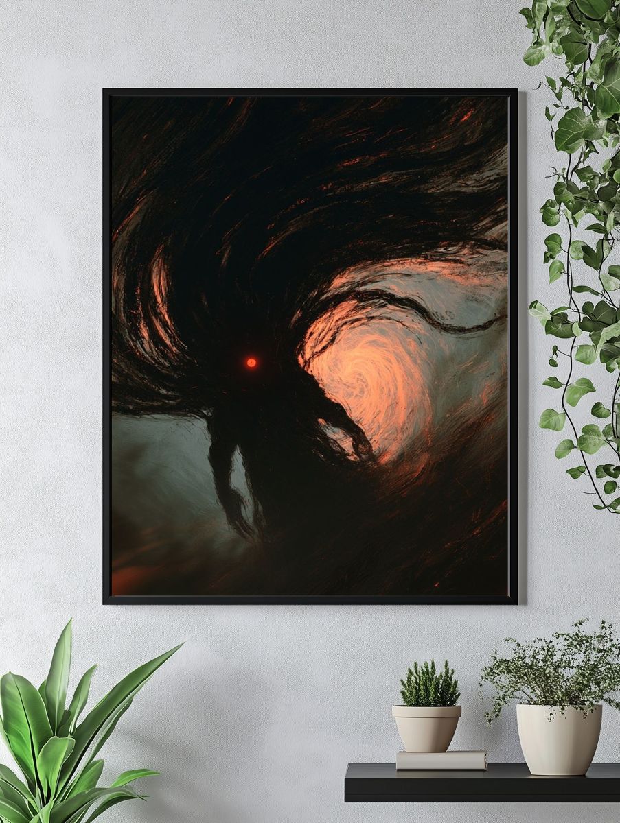 Cosmic Shadow Figure Abstract Print. — room view 4