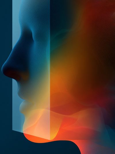 Abstract Face Silhouette Print. poster