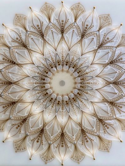 Beige Lotus Mandala Abstract Print. poster