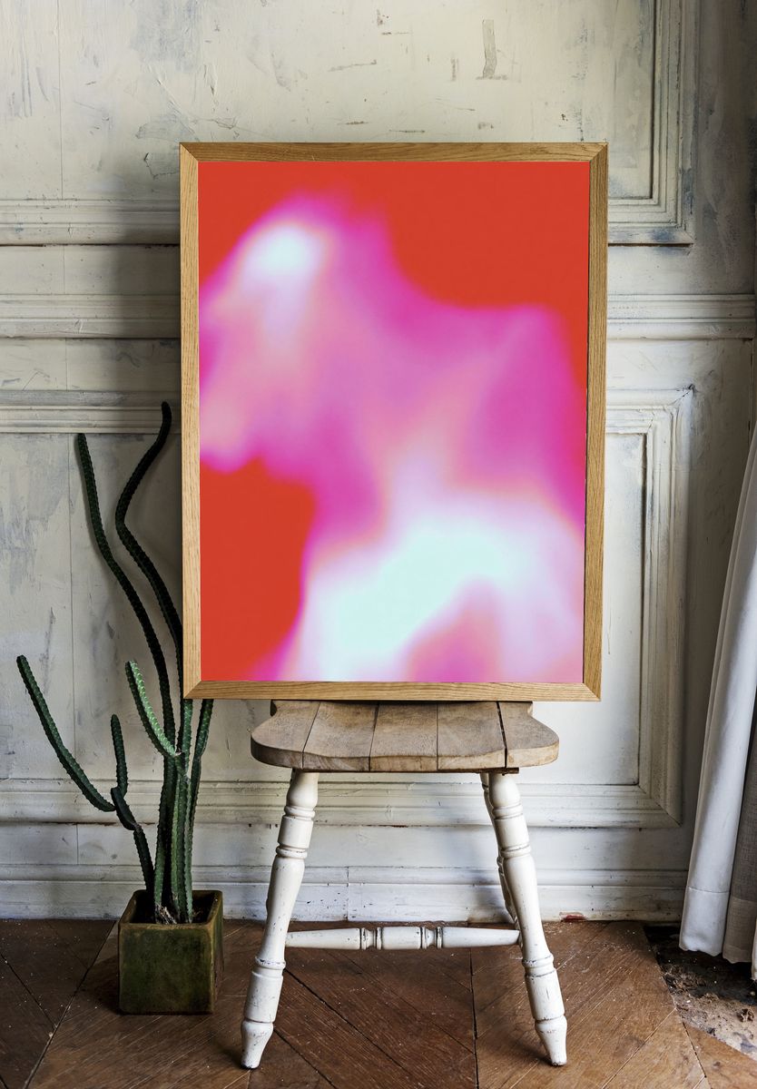 Neon Blur Abstract Poster. — room view 1