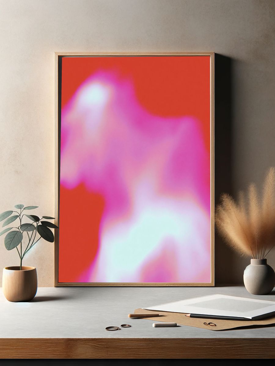 Neon Blur Abstract Poster. — room view 2