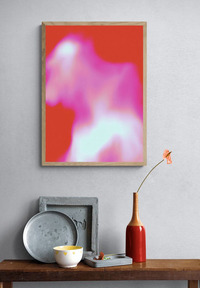 Neon Blur Abstract Poster. — room view 3
