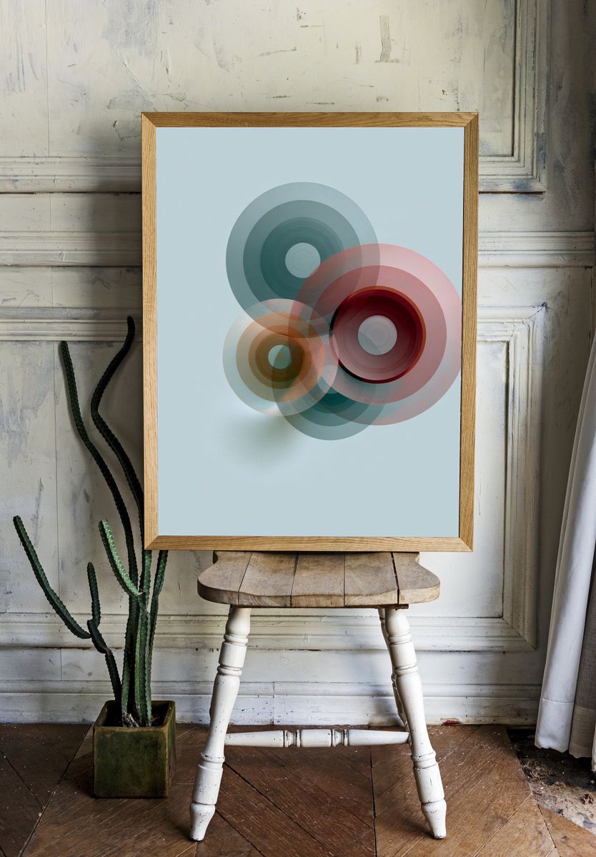 Overlapping Circles Abstract Poster. room preview