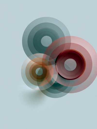 Overlapping Circles Abstract Poster. poster