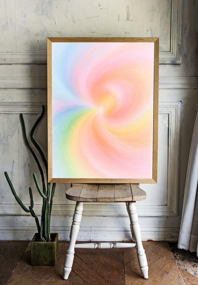 Pastel Spiral Abstract Poster. room preview