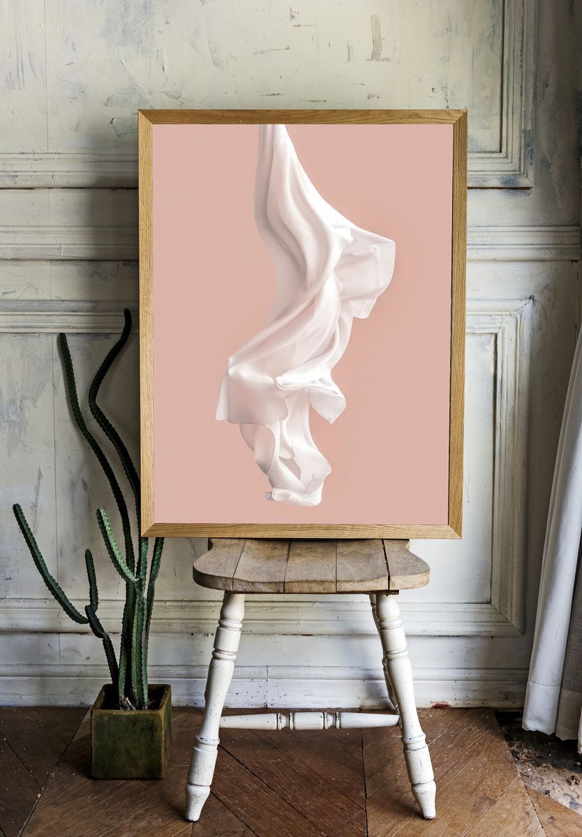 Pink fabric motion texture background. room preview