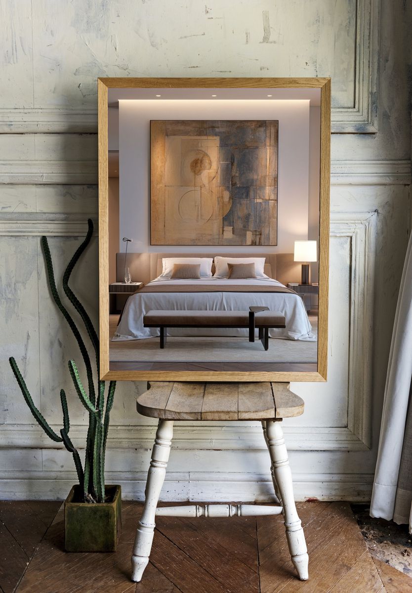 Neutral Geometric Abstract Poster. room preview
