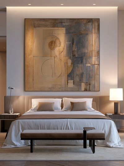Neutral Geometric Abstract Poster.