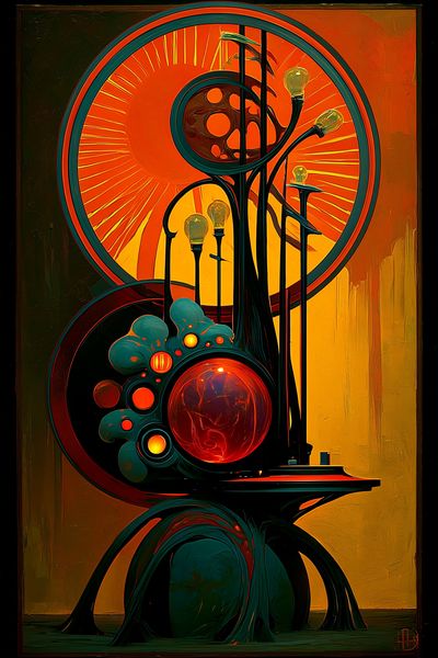 Surreal Orbital Glow Abstract Poster. poster