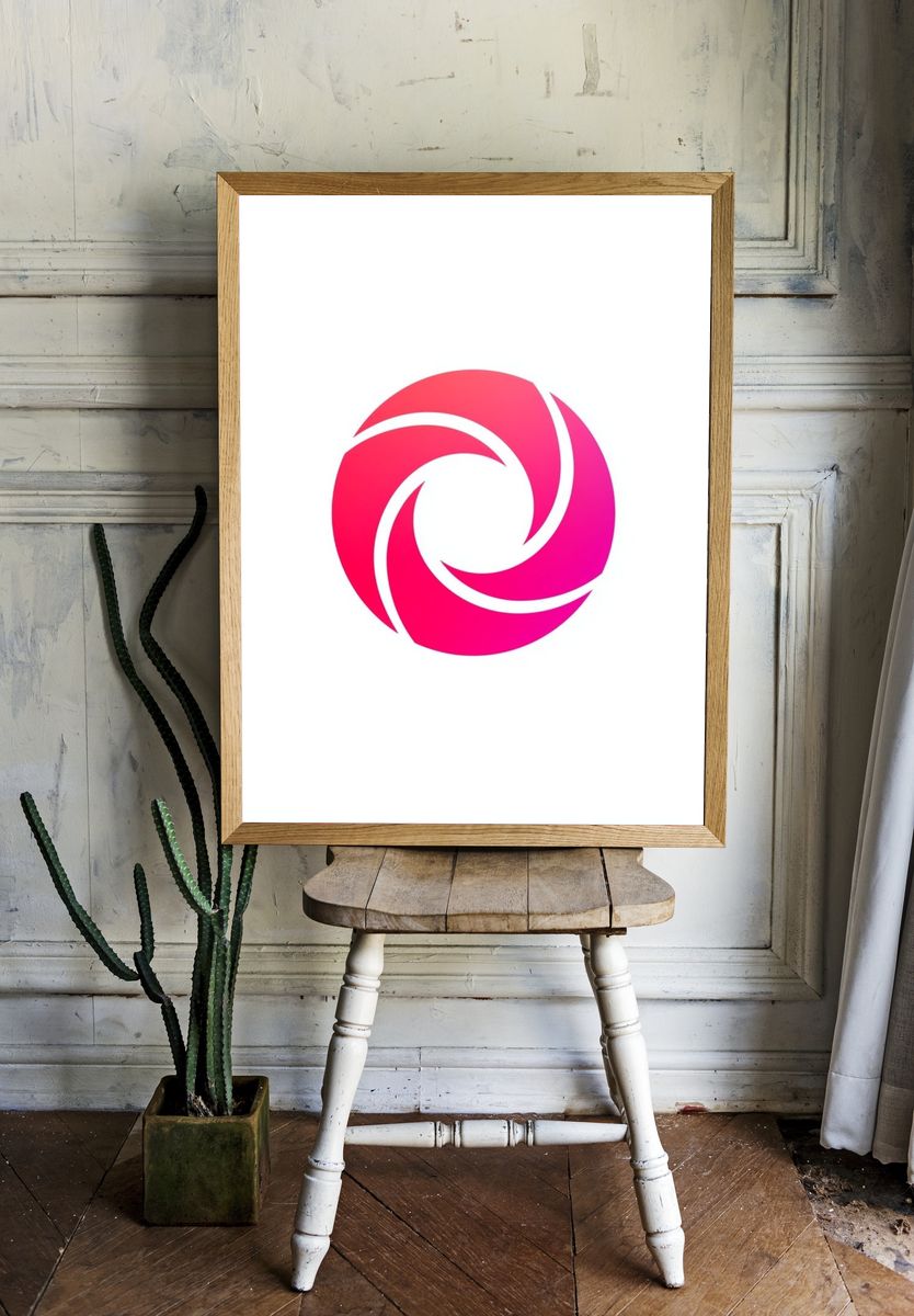 Pink Spiral Abstract Poster. — room view 1