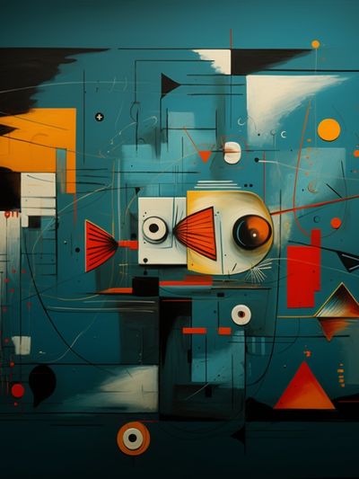 Geometric Fish Abstract Poster. poster