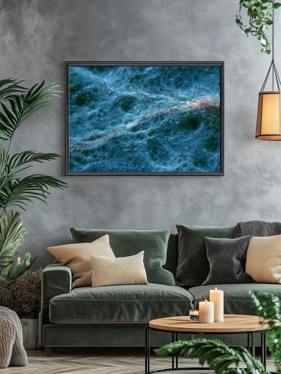 Blue Nebula Abstract Print. — room view 4