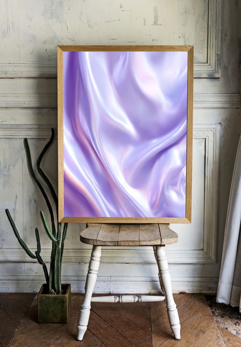 Lilac Silk Abstract Poster. — room view 1
