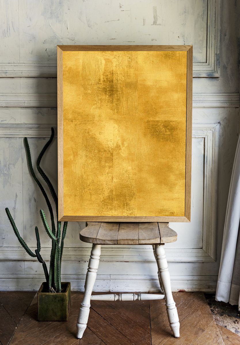 Golden Texture Abstract Poster. — room view 1