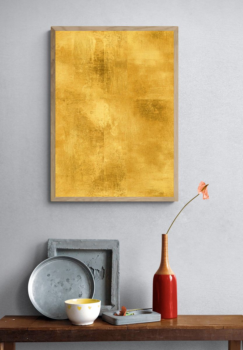 Golden Texture Abstract Poster. — room view 3
